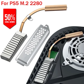 Для PS5 M.2 SSD NVMe Алюминиевый Радиатор SSD-Радиатора С Удлиненной Медной Трубкой M.2 2280 SSD-Кулер Прокладка С Термосиликоновой Прокладкой  5
