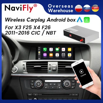 Navifly Wireless Apple для CarPlay Android Auto Автомобильный Мультимедийный Декодер Box для BMW X3 F25 X4 F26 2011-2016 CIC NBT система  5