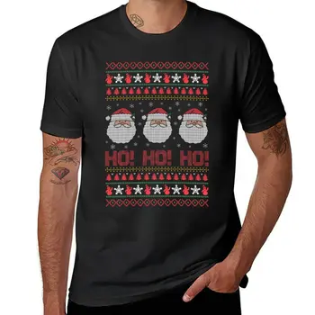 Красивые рождественские узоры, Рождество, футболка с Санта-Клаусом, топы больших размеров, рубашка с животным принтом для мальчиков, футболки для мужчин, хлопок  5