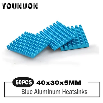 50Piece YOUNUON 40mm 30x40x5mm Синий алюминиевый профиль теплоотвод микросхема IC CPU Маршрутизатор память печатная плата Электронный радиатор охлаждения  5