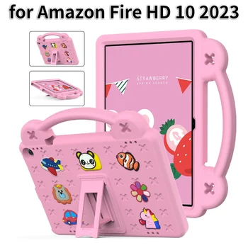 EVA детский безопасный чехол для Amazon Fire HD 10 2023 13th 10,1-дюймовый мягкий чехол-подставка для планшета в стиле 