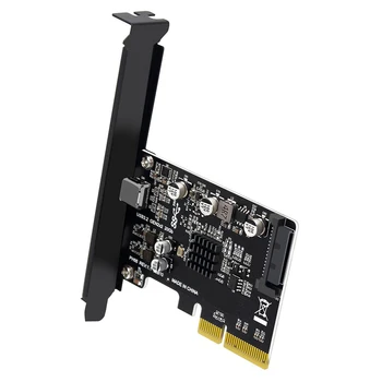 Адаптер PCI Express X4 X8 X16 20 Гбит/с USB PCIE Card Type C PCI-Express К USB 3.2 Gen 2 для Windows / Linux  5