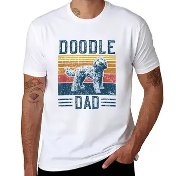 Новая забавная винтажная футболка Doodle Dad - Aussie Doodle and Goldendoodle, Аниме-футболка с графическим рисунком, простые черные футболки для мужчин  5