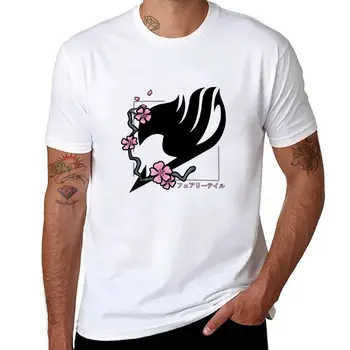 Новая футболка Fairy Tail Cherry Blossoms для мальчиков, футболка с животным принтом, спортивная рубашка, черные футболки, короткие футболки для мужчин с рисунком  5