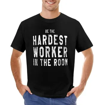 футболка hardest worker in the room, футболка оверсайз, черные футболки, спортивная рубашка, футболки для мужчин, хлопок  5