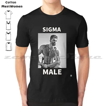 Sigma Male Giga Chad, 100% Хлопок, Мужская И Женская Мягкая Модная Футболка, Sigma Male Giga Chad, Забавные Мемы о Грайндсете Альфа-Самца  5