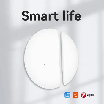 Tuya Smart Life Zigbee Умный дверной датчик окна Детектор открытия Закрытой двери Защита безопасности Alexa Google Home Голосовое управление  5