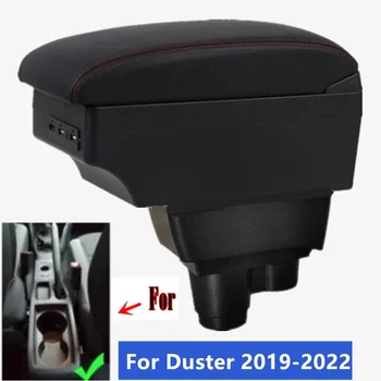 Коробка Для Подлокотника Renault Duster, Автомобильный Подлокотник Dacia Duster 2019-2022, Коробка Для Хранения Центральной Консоли с USB-Аксессуарами, кожа  5