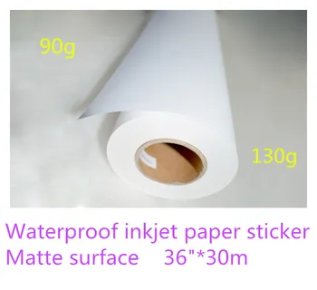 36 дюймов * 30 м Матовая самоклеящаяся фотобумага для струйной печати в рулонах  0