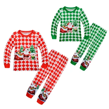 Комплект детской одежды, костюм для маленьких девочек, модные толстовки с длинными рукавами и принтом + брюки, комплекты рождественских костюмов  10