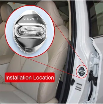 Для 4ШТ крышка дверного замка автомобиля Защищает Автомобильные аксессуары для Honda VEZEL HR-V HRV Автомобильная наклейка 2021 2022 2023  4