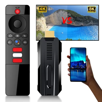 8K Smart TV Stick RK3528 Телеприставка 2,4 G и 5G WIFI6 Android 13,0 Медиаплеер с Декодированием видео 2G + 16G Голосовой Пульт Дистанционного управления  1