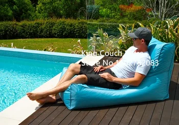 синий садовый пляжный стул-мешок для фасоли Горячие продажи Мебели для помещений Популярный гигантский диван-мешок для взрослых ленивый диван-мешок для фасоли  10