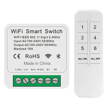 Wifi 16a Умный переключатель Smart Life Wifi Switch 16a Модуль автоматизации Wifi 4 клавиши 6 Клавиш Wifi Mini 16a Tuya Smart Switc eweilingk ap  5
