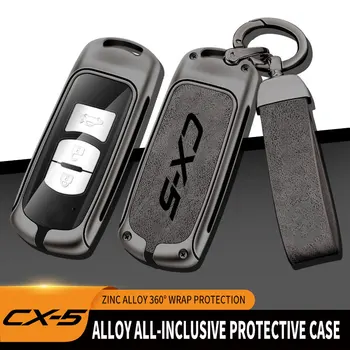 Металлический кожаный чехол для дистанционного ключа автомобиля, полное покрытие для Mazda CX-5, защита для дистанционного управления MAZDA CX5, чехол для ключей, посвященный  10