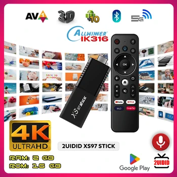 XS97 Smart Wireless Bluetooth Voice TV Stick Телеприставка Android 10,0 4K HDR 2,4 ГГц 16 ГБ HDMI-Ключ для Google Play Store YouTube  5