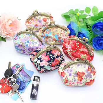 Высококачественные женские кошельки для монет, винтажные японские мини-кошельки с цветочным котом, женские кошельки с застежкой для девочек, Женская сумка для мелочи  5
