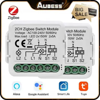 Интеллектуальный переключатель Мини-устройство включения-выключения Модуль интеллектуального переключателя 3.0 С двойным управлением Мини-Igbee 3.0 Устройство включения-выключения Zigbee3.0  5