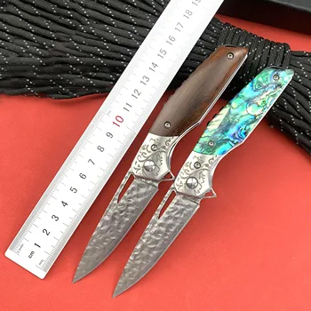 Складной Нож Из Дамасской стали Для Мужчин, Высококачественный Инструмент, Охотничий Нож Для Самообороны, Открытый Флиппер, EDC Нож  5