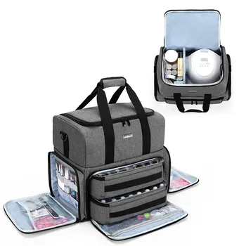 Сумка для хранения Hot Nailpolish, маникюрная сумка большой емкости, нейлоновая коробка-органайзер для косметики, Съемная косметичка для маникюрных наборов  5