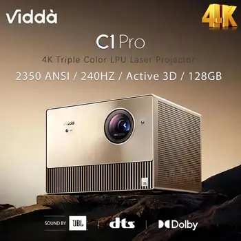 Vidda C1 Pro Трехцветный Лазерный 4K Проектор 2350ANSI Люмен С частотой 240 Гц 128 ГБ Оперативной памяти 3D Android Проектор для Домашнего кинотеатра Tv Smart  5