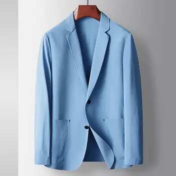 6055-2023, мужской костюм, тонкий повседневный солнцезащитный крем, эластичный маленький костюм, весенне-осенняя куртка single west  10