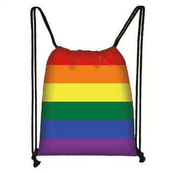 Дешевые Индивидуальные Дорожные сумки на шнурке Rainbow, рюкзаки rainbow из полиэстера  0