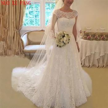 2022 Кружевное свадебное платье трапециевидной формы с короткими рукавами, свадебное платье с пуговицами сзади и бантом Vestido De Noiva, сшитое на заказ свадебными платьями  10