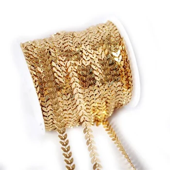1 м 6 мм Медные полые Листовые цепи Цепочки для ожерелья Цепочки для DIY Серьги Колье Ювелирные Изделия Аксессуары  1