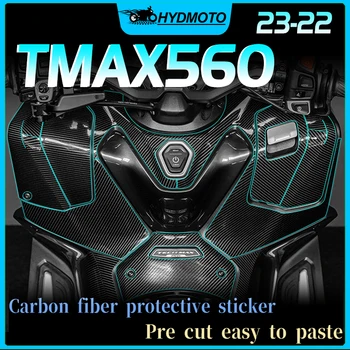 Для Yamaha TMAX560 2022 2023 защитные наклейки из углеродного волокна наклейки для украшения кузова автомобильные наклейки модификация аксессуаров  10