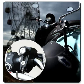 Универсальный Многофункциональный Замок для мотоциклетного шлема, противоугонный замок для мотоциклетного защитного шлема, Металлические Черные замки для шлема  10