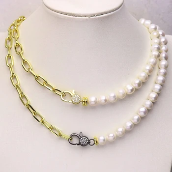 5 шт. разноцветных ожерелий и браслетов (жемчуг 9-10 мм) ювелирные изделия для женщин 9793  4