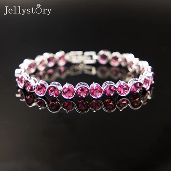 Jellystory модный серебряный браслет 925 пробы сапфировый изумрудный рубиновый браслет gemtone для женщин свадебные ювелирные изделия подарки оптом 2021  5