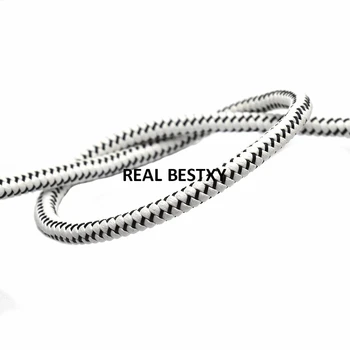 5 м/лот приблизительно 5,2*5 мм белый кожаный круглый шнур из стальной проволоки для ожерелья-браслета 