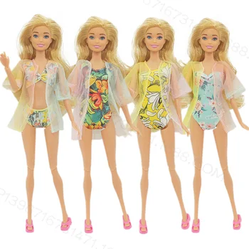 1 комплект смешанных кукольных купальников, купальники бикини, купальники, пляжная одежда для купания, аксессуары для игрушек куклы Барби  10