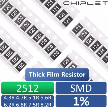 40шт 2512 SMD Сопротивление 1% 1 Вт Толстопленочный Резистор 4.3R 4.7R 5.1R 5.6R 6.2R 6.8R 7.5R 8.2R  4