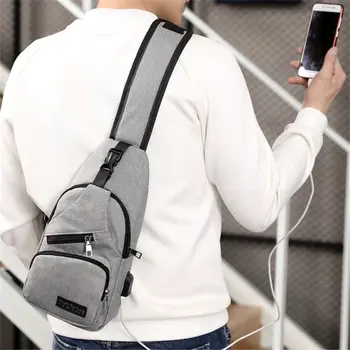Новая многофункциональная сумка через плечо с Usb-зарядкой для отдыха и спорта, нагрудная сумка большой емкости для мужчин  5