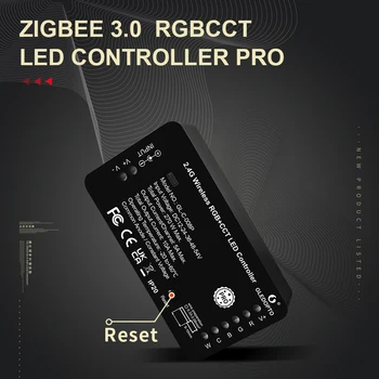 GLEDOPTO Zigbee 3.0 Кнопка Сброса Smart LED Strip Controller RGBCCT Pro Работает с приложением Tuya SmartThings Alexa RF Remote Control  10