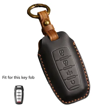 Чехол-брелок для ключей от автомобиля, 1 шт., 1x4 Кнопки, аксессуары, замена черных кожаных деталей ручной работы для Great Wall GWM  5