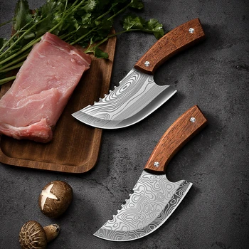 Нож для рыбы с дамасским рисунком, разделочный нож из нержавеющей стали. С более эстетичной поверхностью лезвия  10