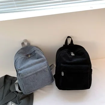 Вельветовая сумка через плечо, винтажные сумки большой емкости, регулируемый ремень, Модный рюкзак для путешествий в офис, школьный Корейский рюкзак  5