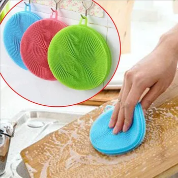 Многофункциональная силиконовая миска для мытья посуды, волшебная щетка для чистки, губка для мытья кастрюль, щетки для мытья сковород, легко моющиеся кухонные чистящие средства  5