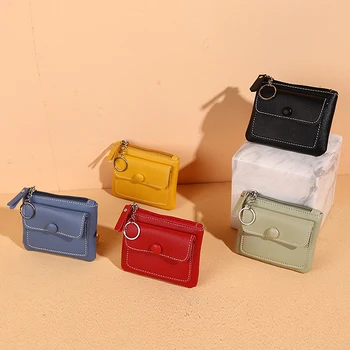 Женская маленькая сумка-портмоне, кошелек для мелочи, сумки для денег на молнии, мини-кошельки, клатч из искусственной кожи, ключница  5